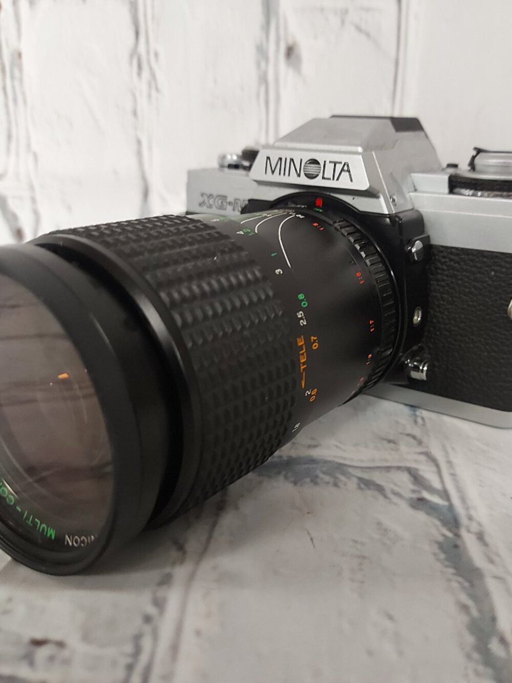 Minolta XG-M 35mm SLR Film Camera w/ Telephoto Zoom Lens